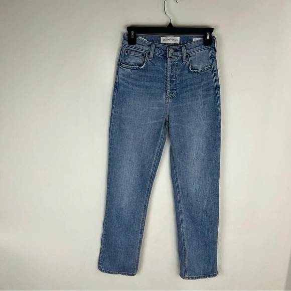 Aritzia Denim Forum Arlo High Rise Straight Denim Medium Wash Jeans size 25 - Picture 3 of 7